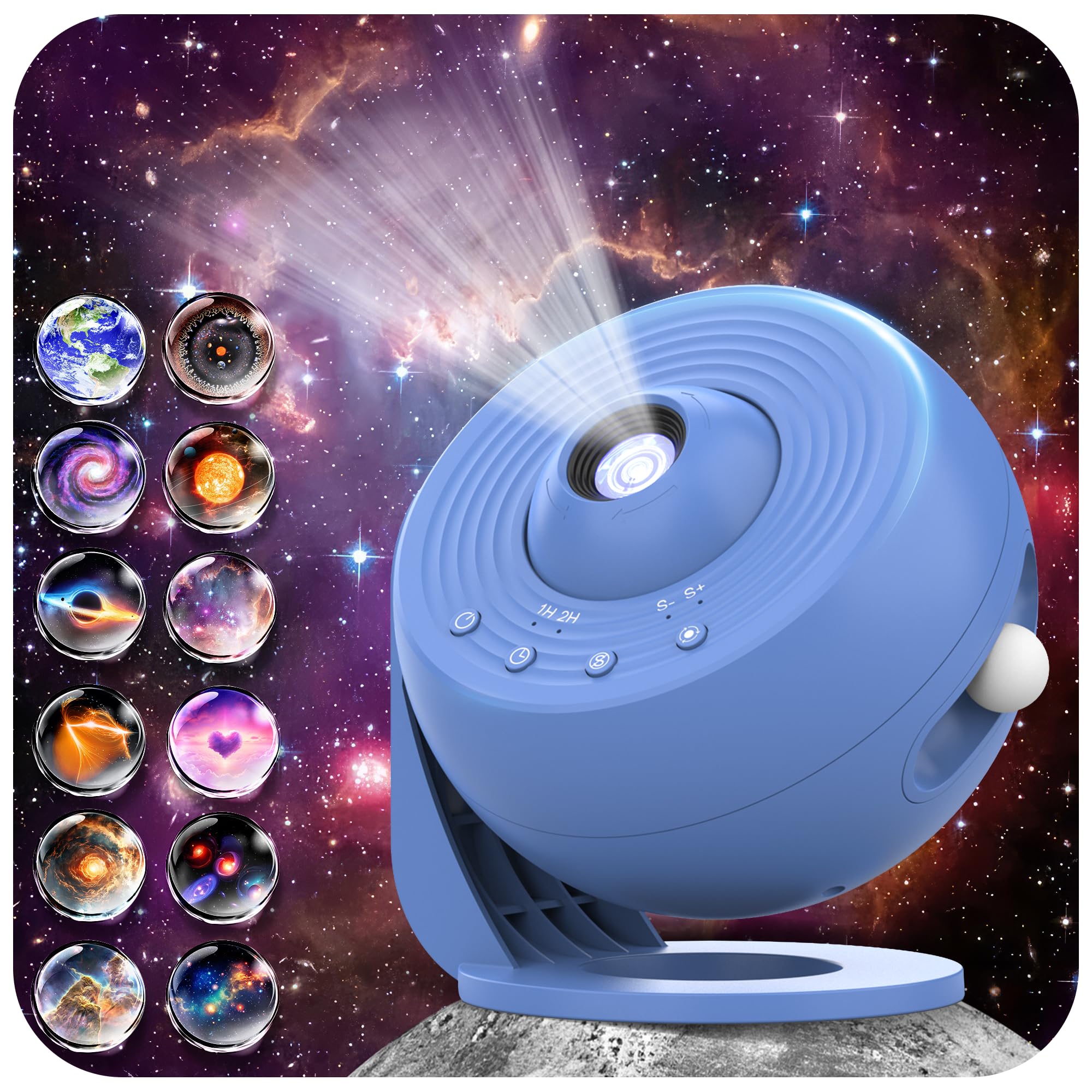 Galaxy Projector for Bedroom Pro Version, Upgraded Film Disc Star